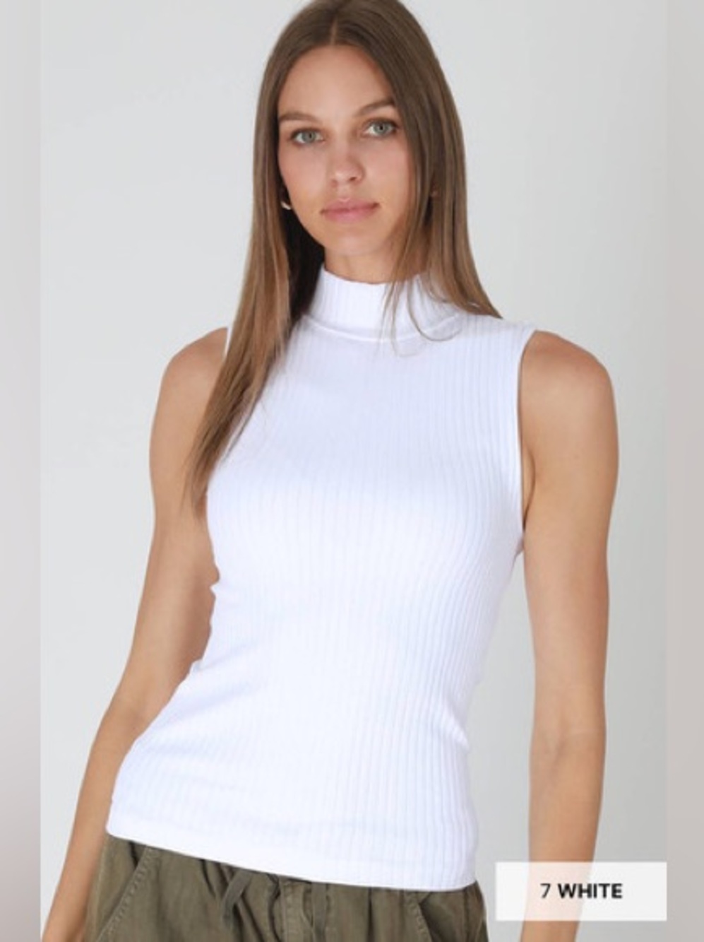NWOT Nikibiki Ribbed Mock Neck Tank Top One Size